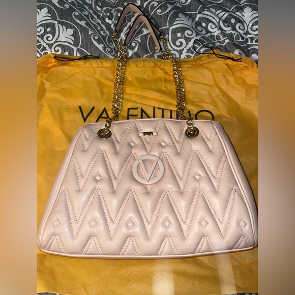 Valentino by Mario Valentino Angelina D Leather Shoulder Bag Pink - Picture 2 of 8